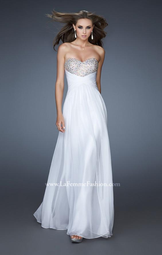 White strapless chiffon dress sale