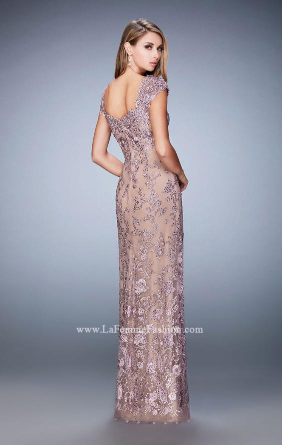 Picture of: Lace Evening Dress with Embellishments and Rhinestones in Pink, Style: 22039, Back Picture