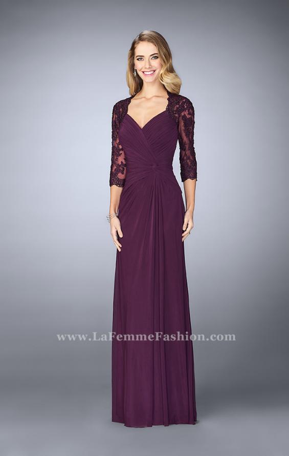 Picture of: Jersey Gown with Knot Detail and Lace Sleeves, Style: 23244, Detail Picture 13