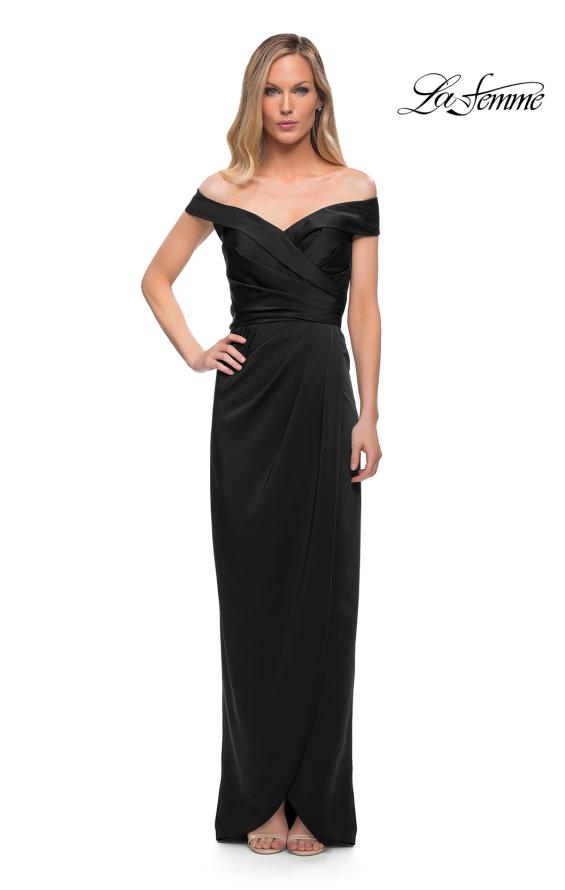 Picture of: Long Jersey Dress with Ruching and Cap Sleeves, Style: 25206, Detail Picture 3