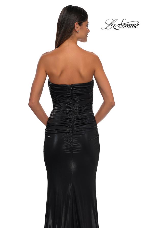 Picture of: Fabulous Metallic Jersey Ruched Strapless Dress in Black, Style: 32518, Detail Picture 10