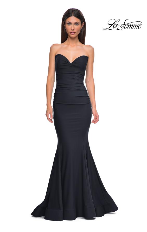 Picture of: Simple Jersey Mermaid Prom Dress with Sweetheart Neckline in Black , Style 32872, Detail Picture 11