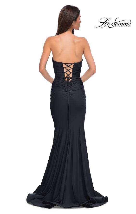 Picture of: Simple Jersey Mermaid Prom Dress with Sweetheart Neckline in Black , Style 32872, Detail Picture 12