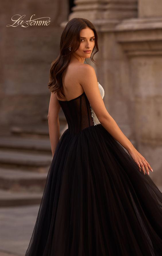 Picture of: Unique Rhinestone Top with Tulle Skirt Prom Dress in Black , Style 32704, Detail Picture 2