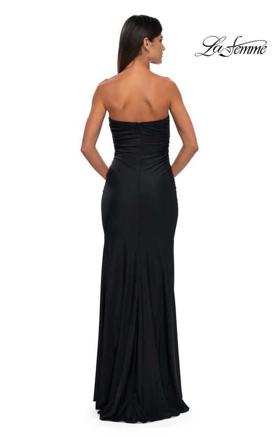 Picture of: Strapless Evening Dress with Beading Detail on Slit and Neckline in Black , Style: 32360, Detail Picture 4