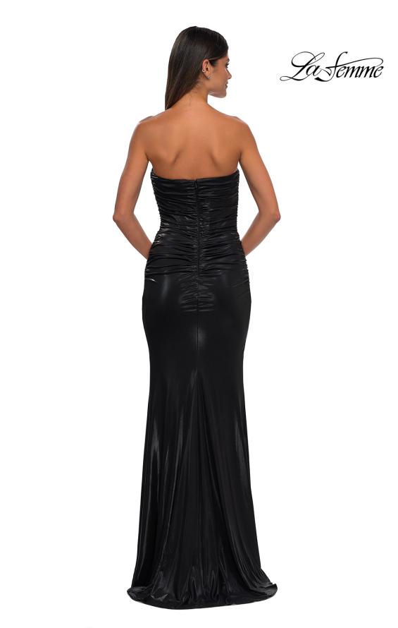 Picture of: Fabulous Metallic Jersey Ruched Strapless Dress in Black, Style: 32518, Detail Picture 6