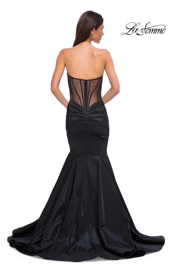 Picture of: Mermaid Stretch Mikado Evening Dress with Illusion Back in Black , Style 32791, Detail Picture 6