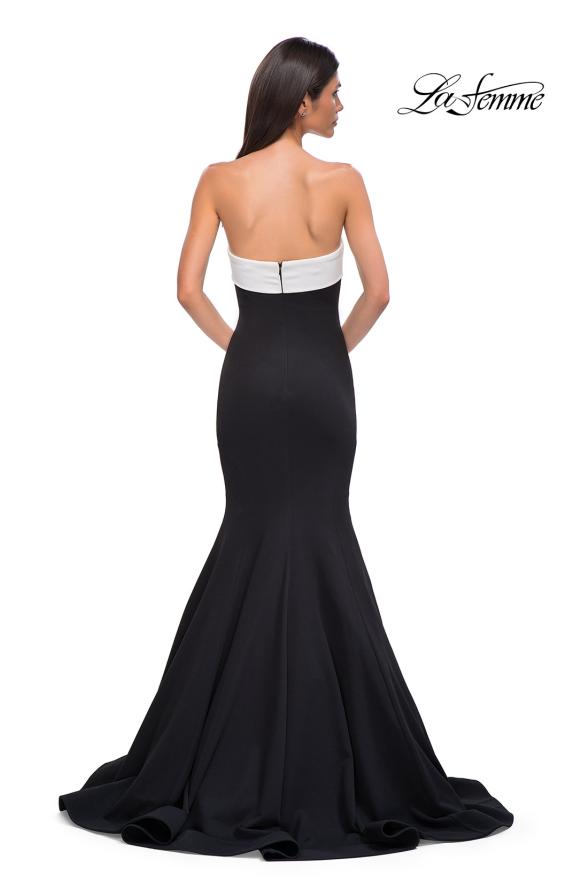 Picture of: Black and White Evening Dress with Mermaid Skirt in Black , Style 32914, Detail Picture 6