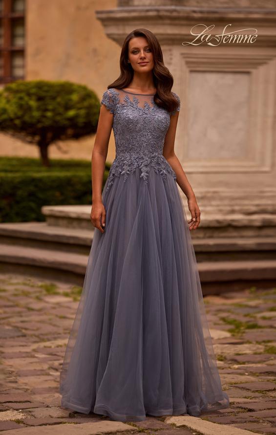 Picture of: Long Tulle Gown with Lace Bodice and Pockets, Style: 26893, Main Picture