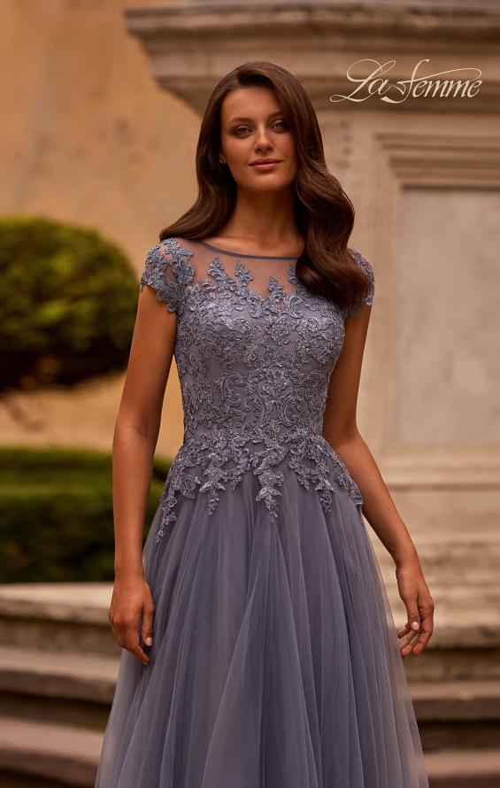 Picture of: Long Tulle Gown with Lace Bodice and Pockets, Style: 26893, Detail Picture 1