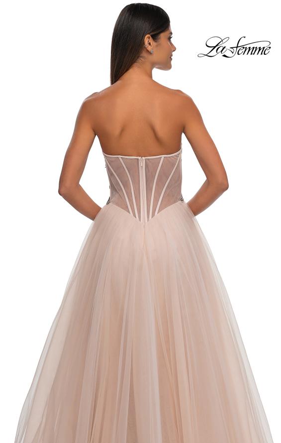 Picture of: Tulle A-line Prom Dress with Beautiful Rhinestone Side Detail in Blush, Style: 32767, Detail Picture 24