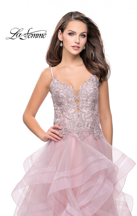 Picture of: Ball Gown with Tulle Skirt and Beaded Lace Bodice in Blush, Style: 26148, Detail Picture 2