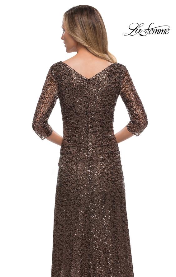 Picture of: Three-Quarter Sleeve Sequin Dress with Ruching, Style: 29195, Detail Picture 6