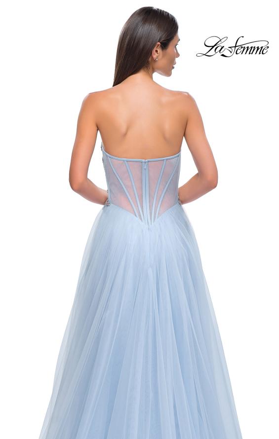 Picture of: Tulle A-line Prom Dress with Beautiful Rhinestone Side Detail in Cloud Blue, Style 32767, Detail Picture 22