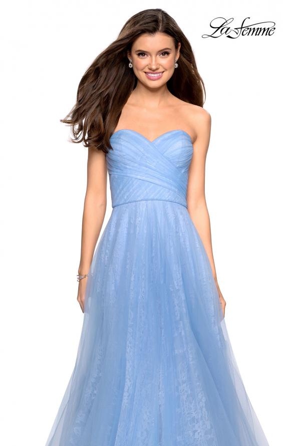Picture of: Strapless Lace Ball Gown with Sweetheart Neckline in Cloud Blue, Style: 27135, Detail Picture 1