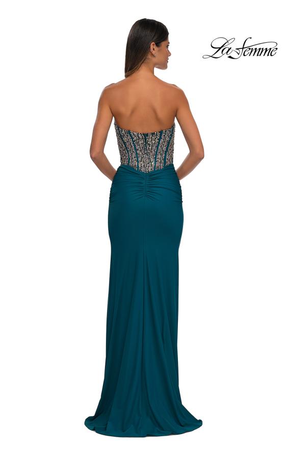 Picture of: Fabulous Prom Dress with Rhinestone Corset Bodice and Simple Skirt in Dark Teal, Style: 32669, Detail Picture 12