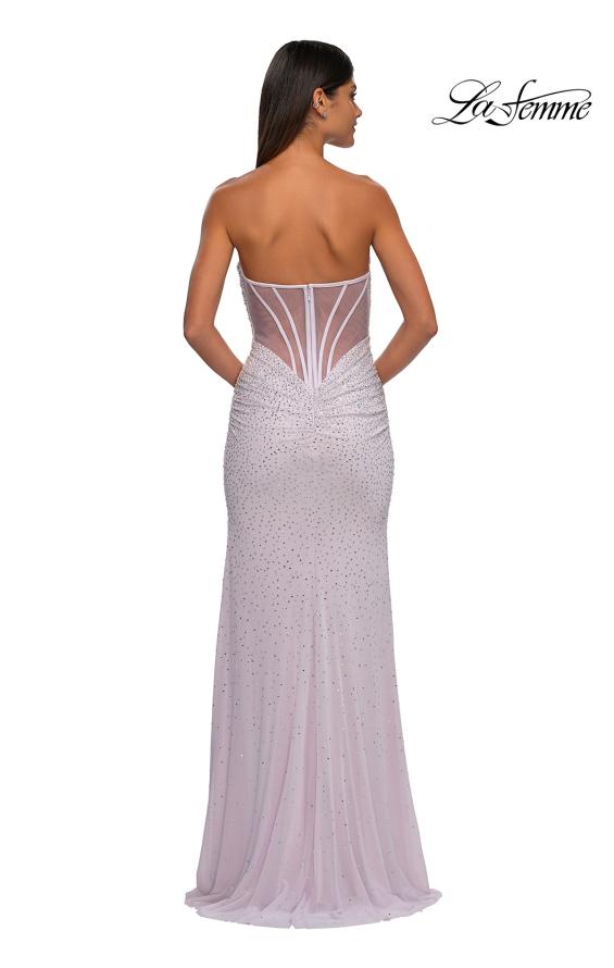 Picture of: Strapless Net Jersey Prom Dress with Unique Rhinestones in Dusty Pink, Style: 32774, Detail Picture 10