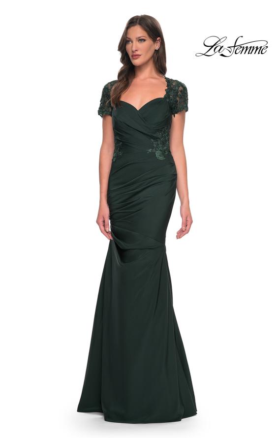 Picture of: Satin Evening Dress with Lace and Scoop Neckline, Style: 27989, Detail Picture 8