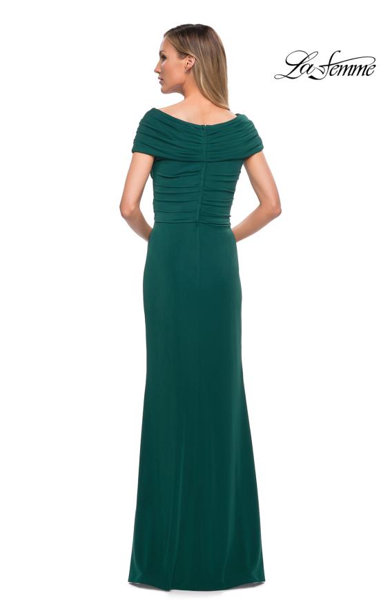 Picture of: Ruched Jersey Long Gown with V Neckline, Style: 26519, Detail Picture 12