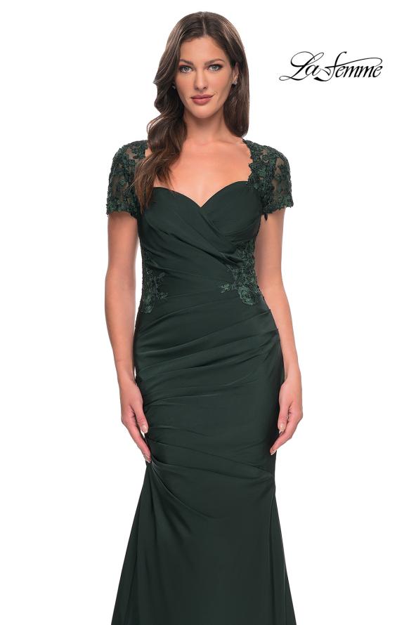 Picture of: Satin Evening Dress with Lace and Scoop Neckline, Style: 27989, Detail Picture 16