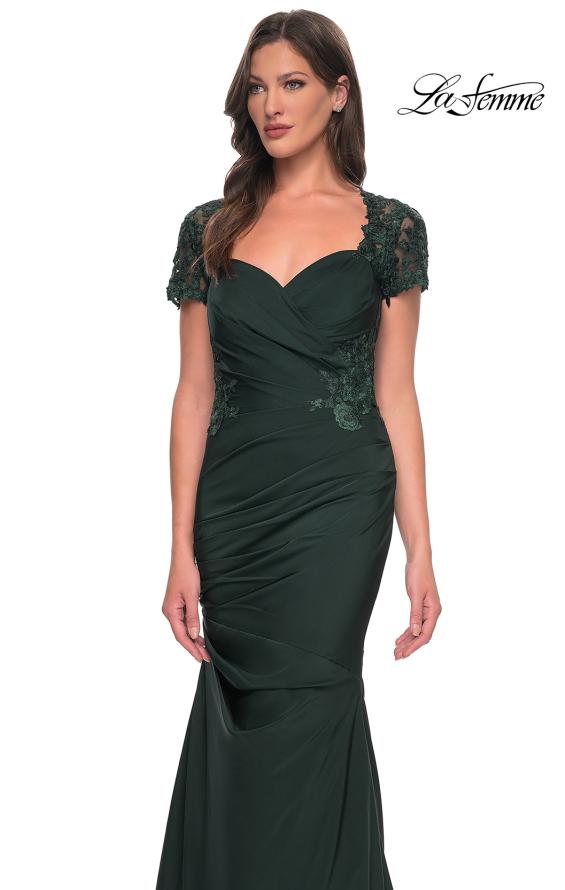 Picture of: Satin Evening Dress with Lace and Scoop Neckline, Style: 27989, Detail Picture 18