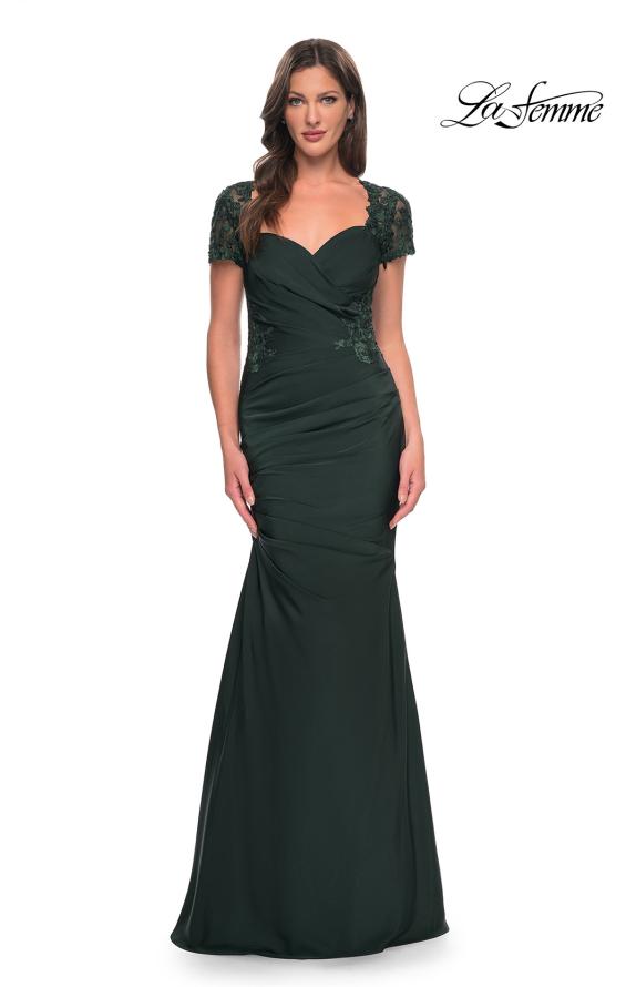 Picture of: Satin Evening Dress with Lace and Scoop Neckline, Style: 27989, Detail Picture 6