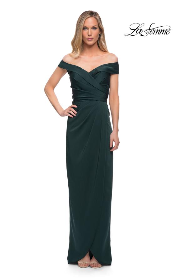 Picture of: Long Jersey Dress with Ruching and Cap Sleeves, Style: 25206, Detail Picture 7