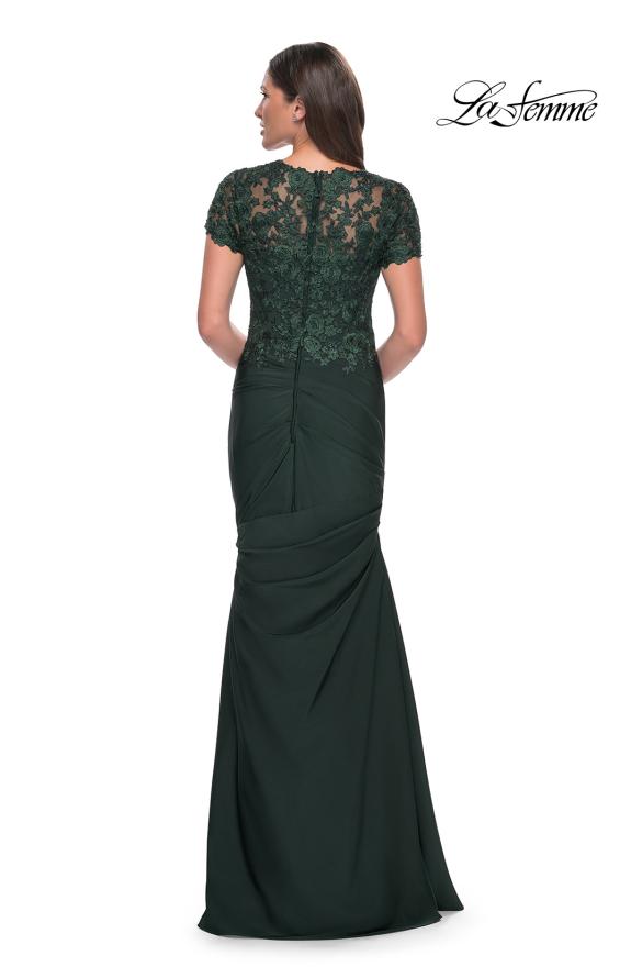 Picture of: Satin Evening Dress with Lace and Scoop Neckline, Style: 27989, Detail Picture 7