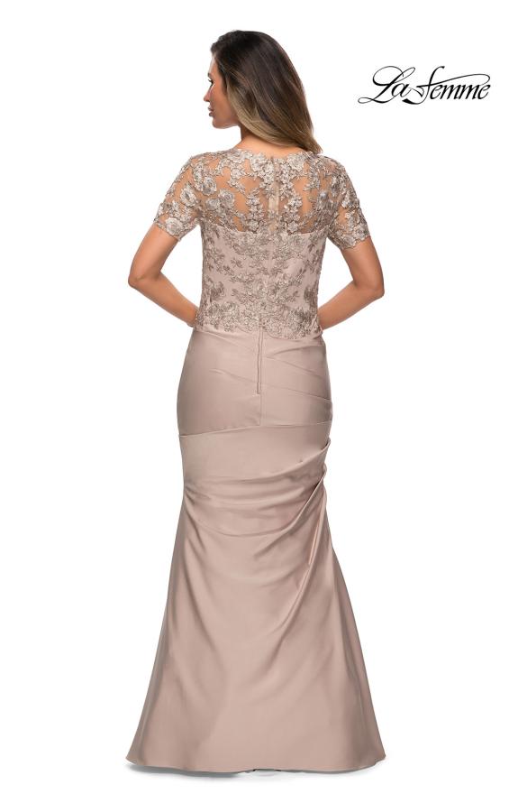 Picture of: Satin Evening Dress with Lace and Scoop Neckline, Style: 27989, Detail Picture 13