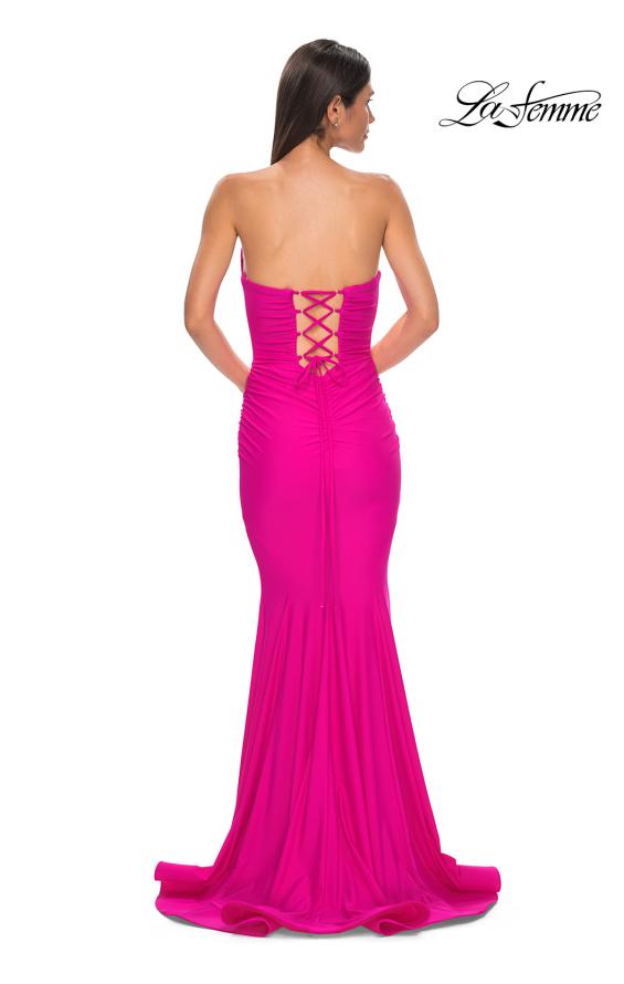 Picture of: Simple Jersey Mermaid Prom Dress with Sweetheart Neckline in Hot Fuchsia, Style 32872, Detail Picture 10