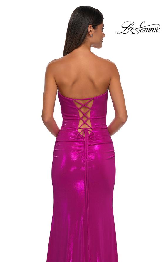 Picture of: Stunning Metallic Prom Dress with Sweetheart Neckline in Hot Pink, Style: 32757, Detail Picture 14