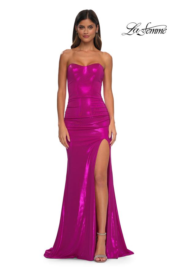 Picture of: Stunning Metallic Prom Dress with Sweetheart Neckline in Hot Pink, Style: 32757, Detail Picture 3