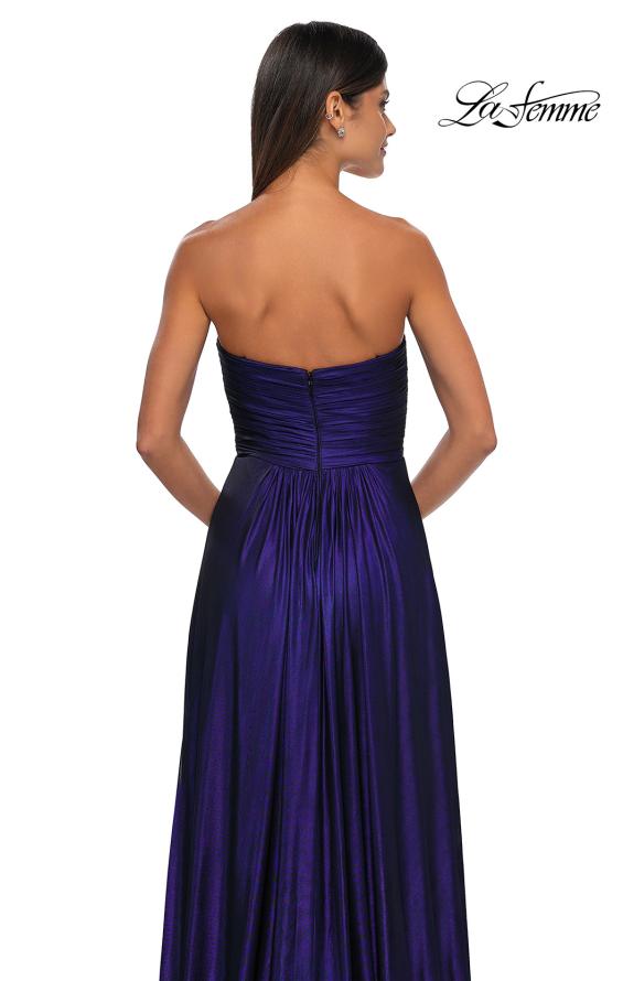 Picture of: Strapless Metallic Prom Dress with Knot Detail in Indigo , Style: 33047, Detail Picture 10