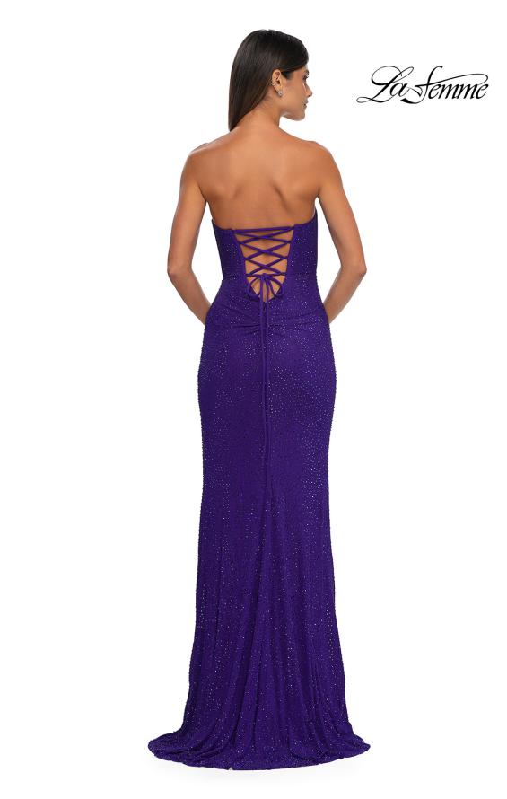 Picture of: Rhinestone Embellished Strapless Prom Dress with Boning in Indigo , Style: 32422, Back Picture