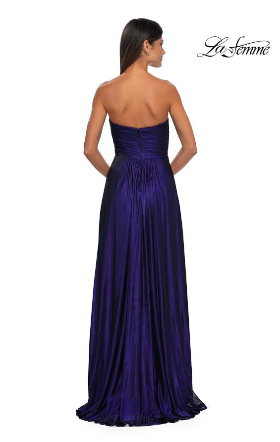 Picture of: Strapless Metallic Prom Dress with Knot Detail in Indigo , Style: 33047, Detail Picture 4