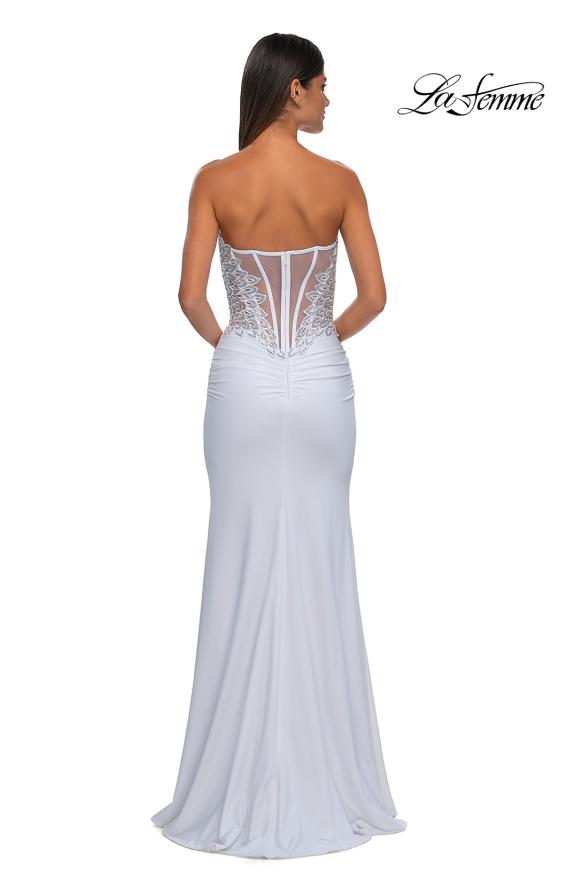 Picture of: Strapless Prom Dress with Unique Rhinestone Design Top in Ivory, Style: 32961, Detail Picture 9