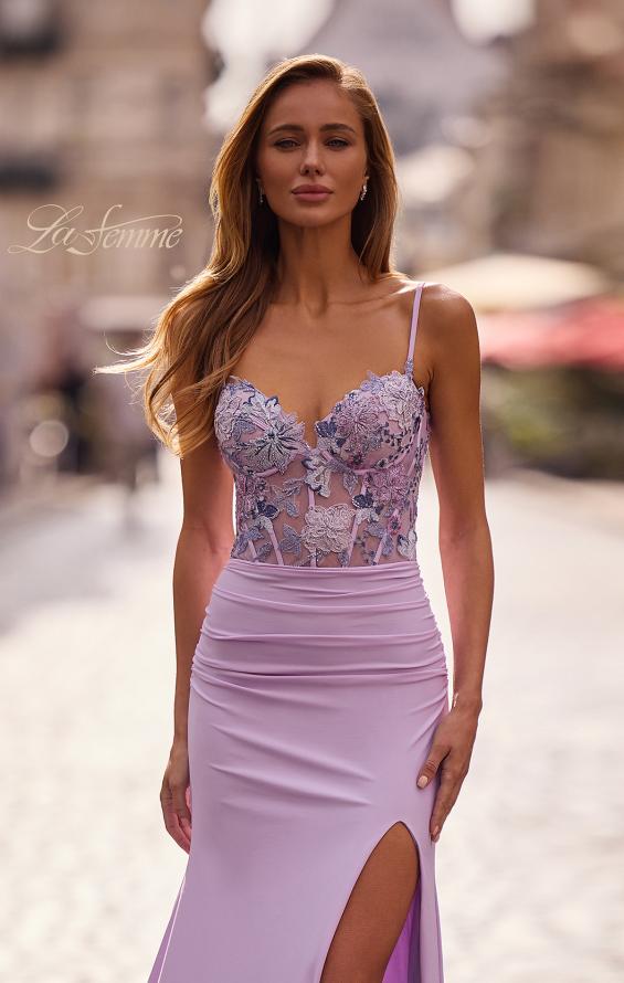 Picture of: Fabulous Prom Dress with Multi Color Lace Bodice in Lavender , Style: 33025, Main Picture