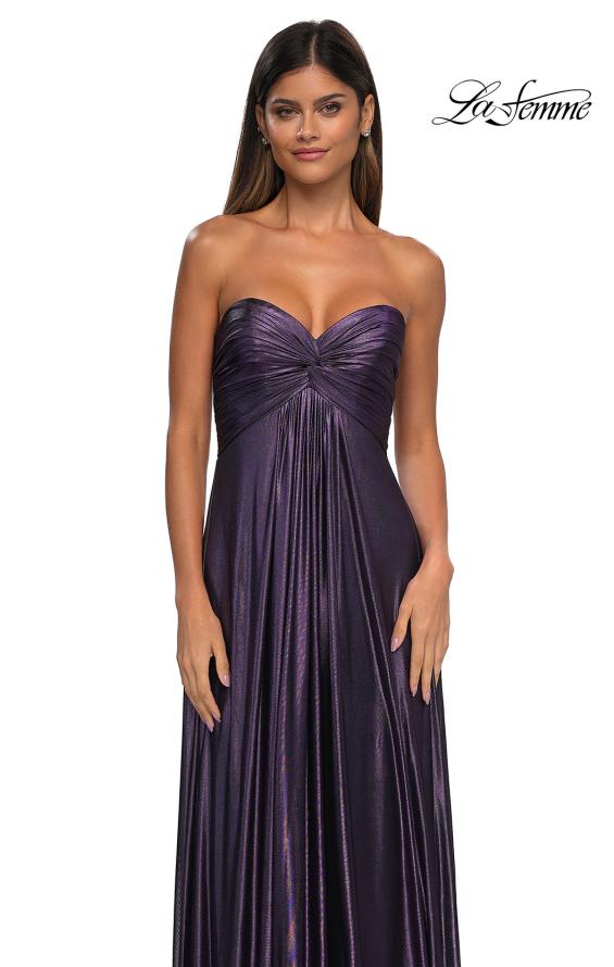 Picture of: Strapless Metallic Prom Dress with Knot Detail in Lavender, Style: 33047, Detail Picture 13