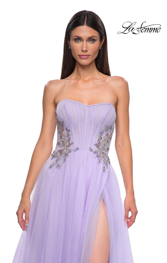 Picture of: Tulle A-line Prom Dress with Beautiful Rhinestone Side Detail in Lavender , Style 32767, Detail Picture 16