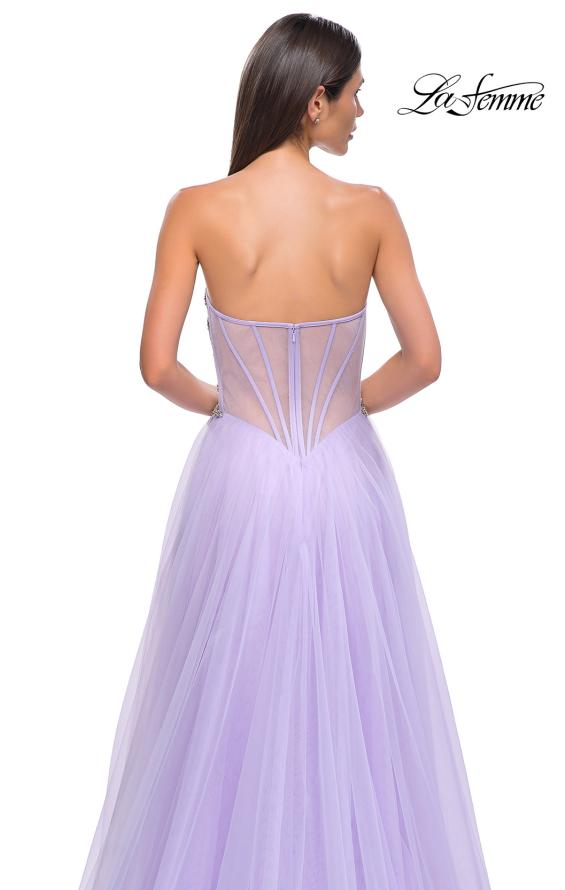 Picture of: Tulle A-line Prom Dress with Beautiful Rhinestone Side Detail in Lavender , Style 32767, Detail Picture 17