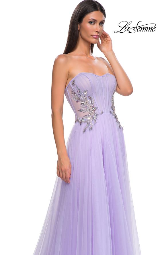 Picture of: Tulle A-line Prom Dress with Beautiful Rhinestone Side Detail in Lavender , Style 32767, Detail Picture 18