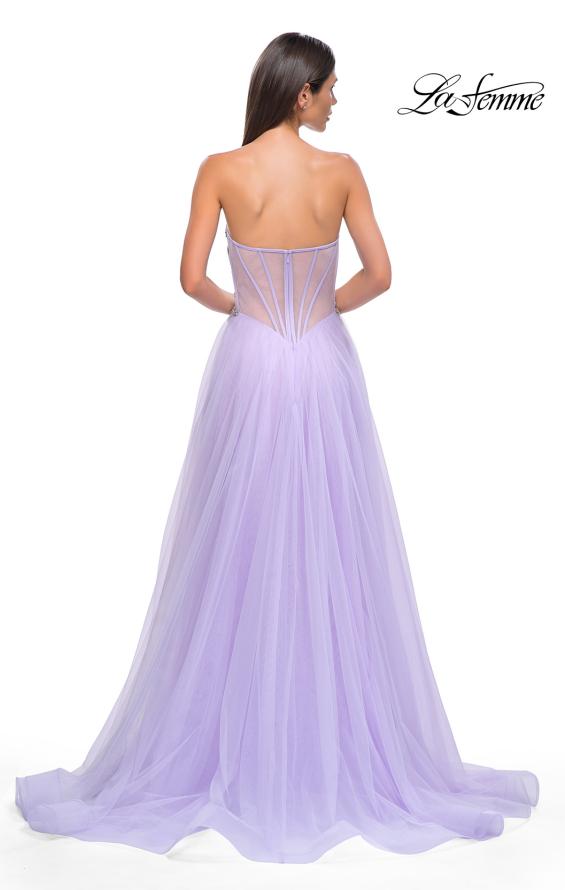 Picture of: Tulle A-line Prom Dress with Beautiful Rhinestone Side Detail in Lavender , Style 32767, Detail Picture 6