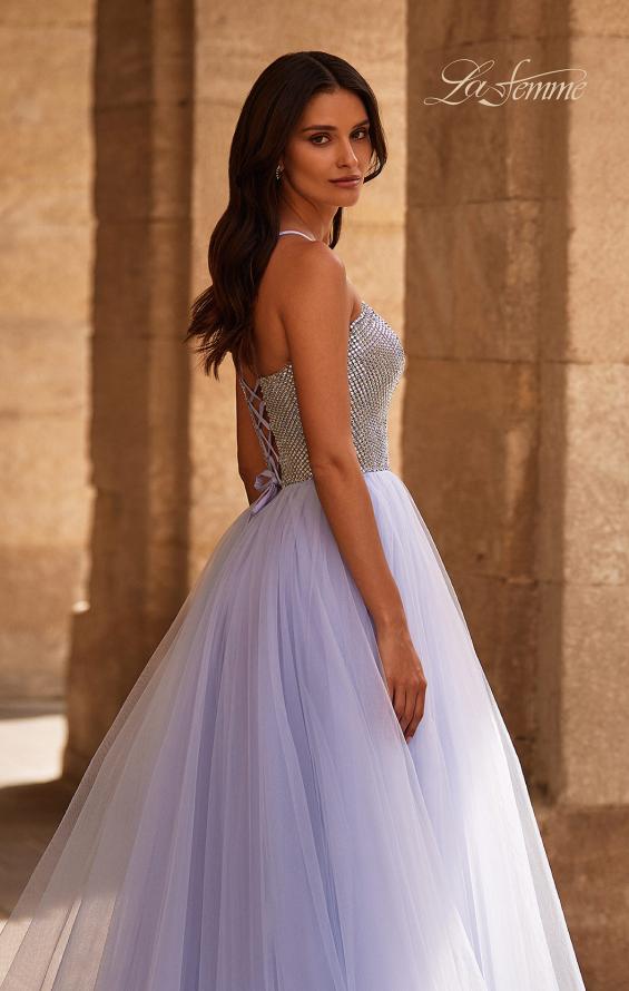 Picture of: Stunning A-line Tulle Prom Dress with Rhinestone Bodice in Light Periwinkle, Style 32633, Detail Picture 2