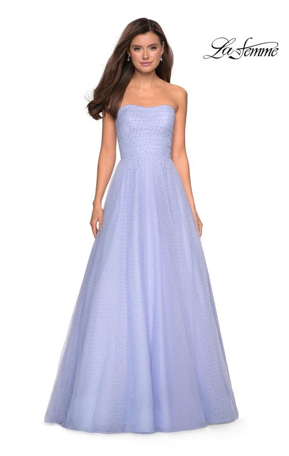 Picture of: Strapless Fully Rhinestone A-Line Prom Dress in Lilac Mist, Style: 27630, Detail Picture 4