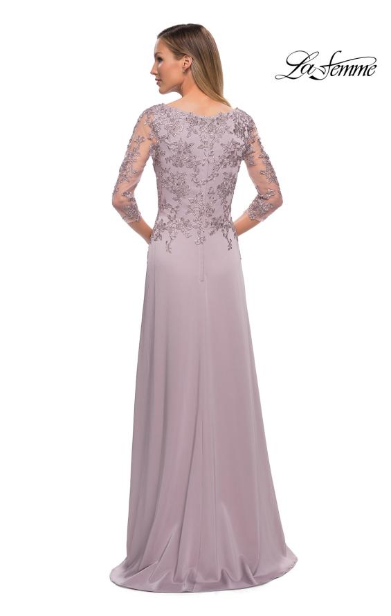 Picture of: Jersey Gown with Boat Neckline and Lace Detailing, Style: 29251, Detail Picture 12