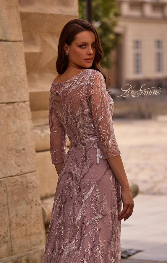 Picture of: Sequin Lace Long Dress with Sheer Sleeves, Style: 29233, Detail Picture 2