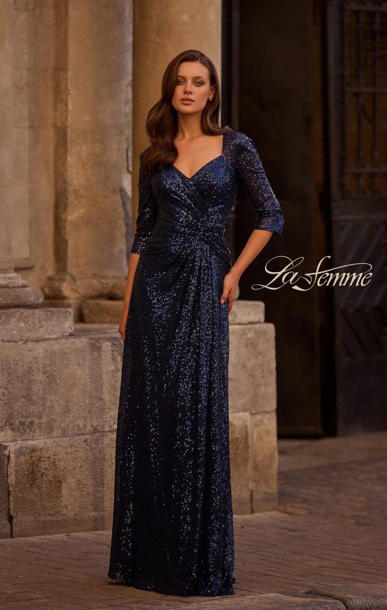 Picture of: Sequin Evening Gown with Knot Detail on Front, Style: 27930, Main Picture