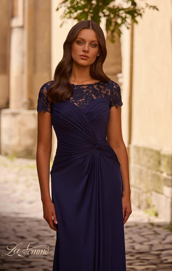 Picture of: Jersey Dress with Ruching and Floral Neckline, Style: 28029, Main Picture