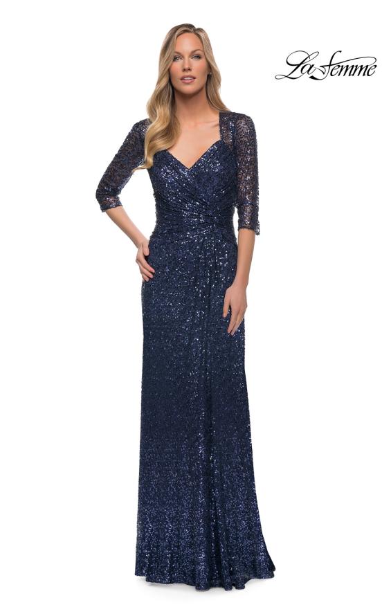 Picture of: Sequin Evening Gown with Knot Detail on Front, Style: 27930, Detail Picture 8