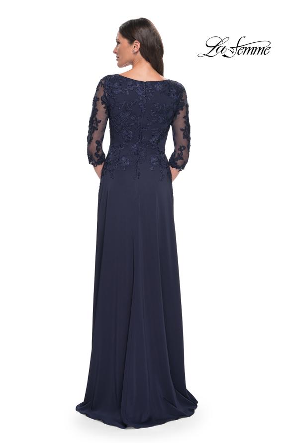 Picture of: Jersey Gown with Boat Neckline and Lace Detailing, Style: 29251, Detail Picture 8